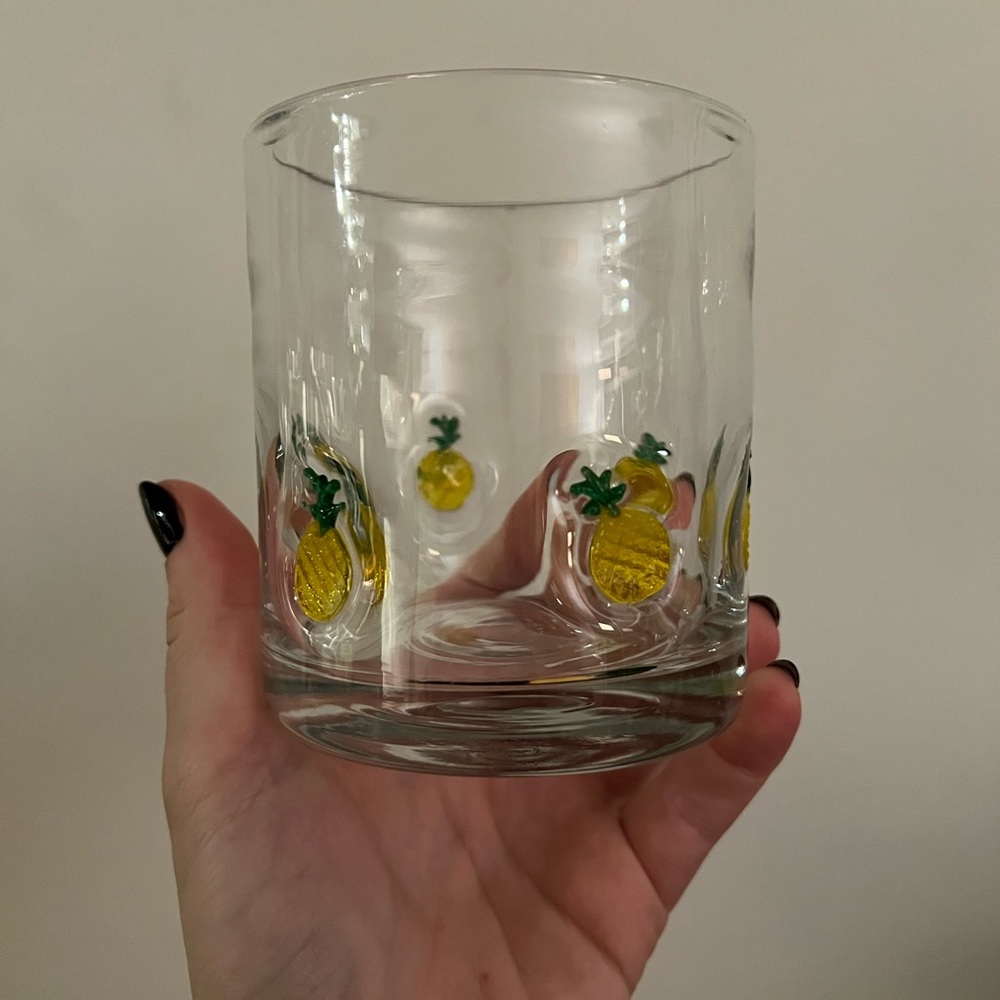 Anthropologie vintage pineapple juice glasses